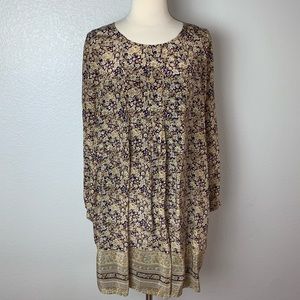 Lucky Brand Women’s Floral Printed Lined 100% Silk Midi Dress Size S NWT